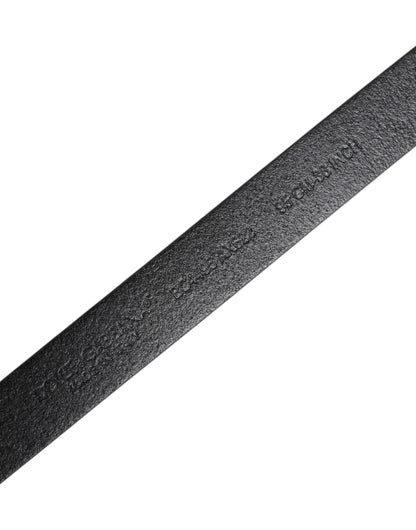 Black Calf Leather Gold Metal Buckle Belt