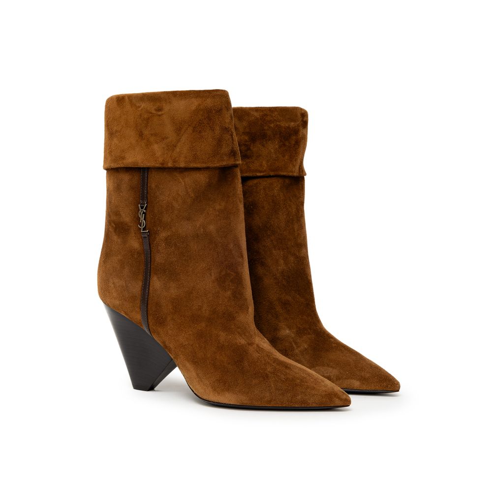 Brown Suede Leather Ankle Boots