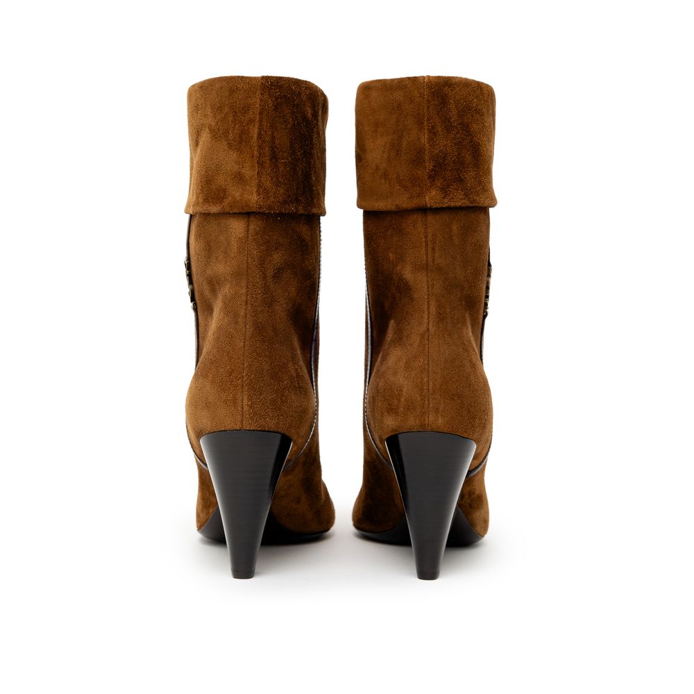 Brown Suede Leather Ankle Boots