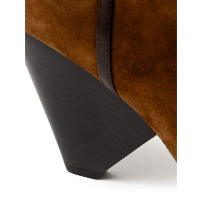 Brown Suede Leather Ankle Boots