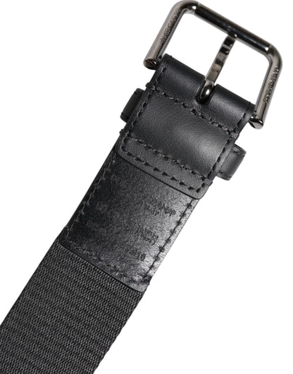 Green Black Classic Metal Logo Buckle Belt