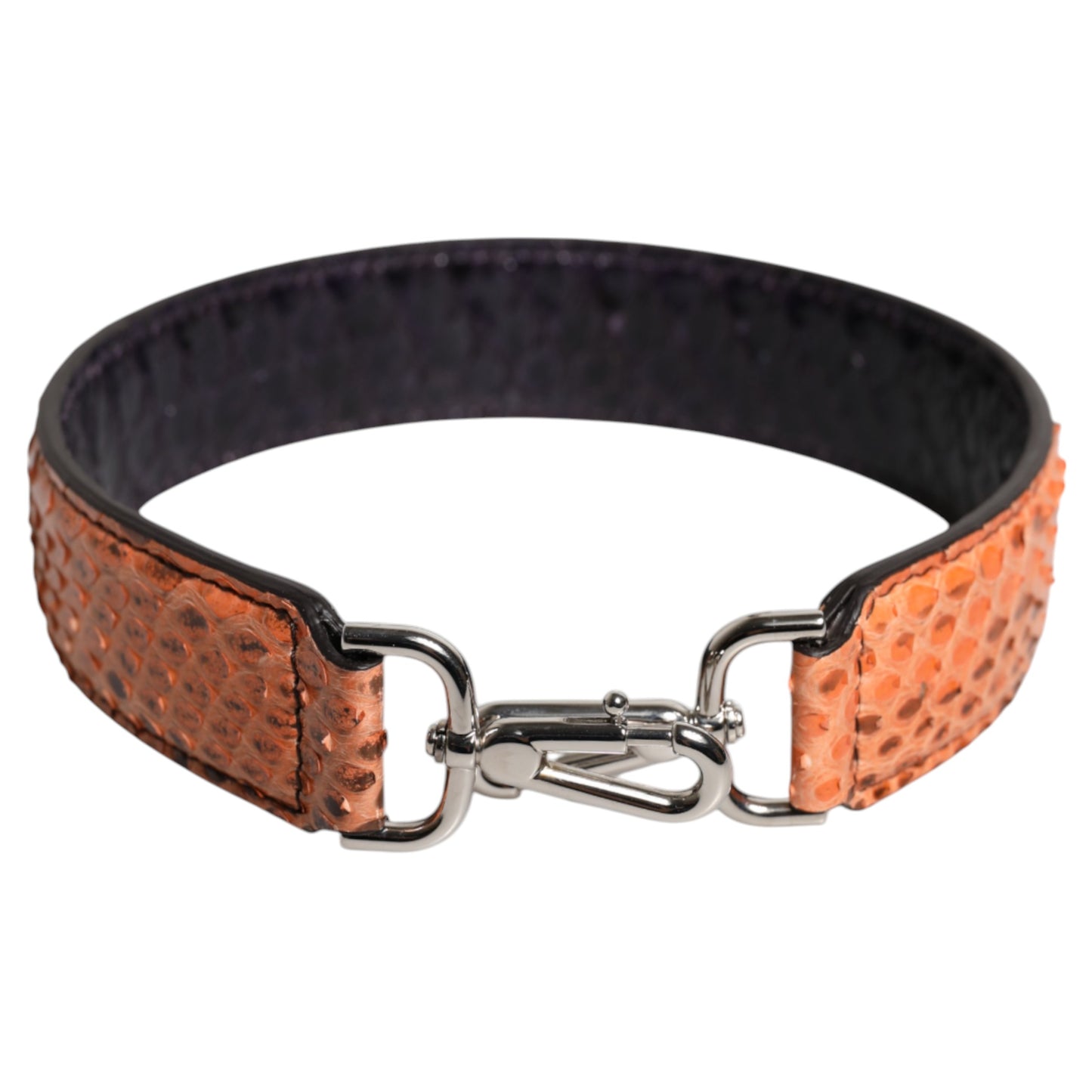 Black Beige Exotic Leather Bag Shoulder Strap