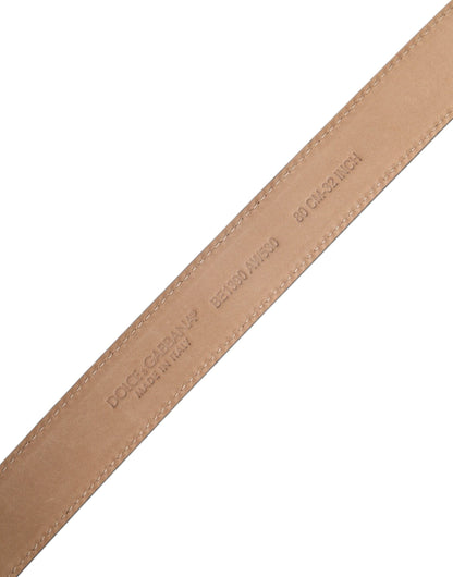 Black Leather Logo Metal Waist Buckle Belt