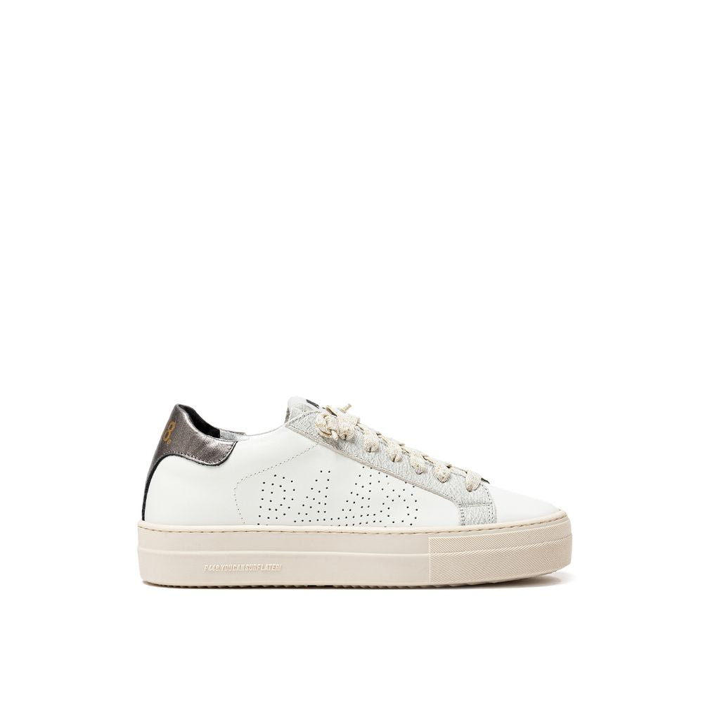 White Leather Low Top Sneakers