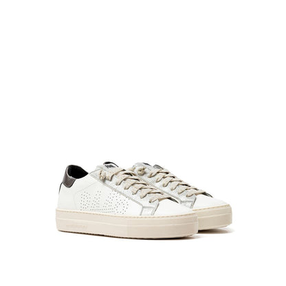 White Leather Low Top Sneakers