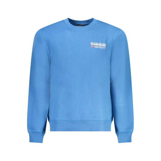 Blue Cotton Men Sweater