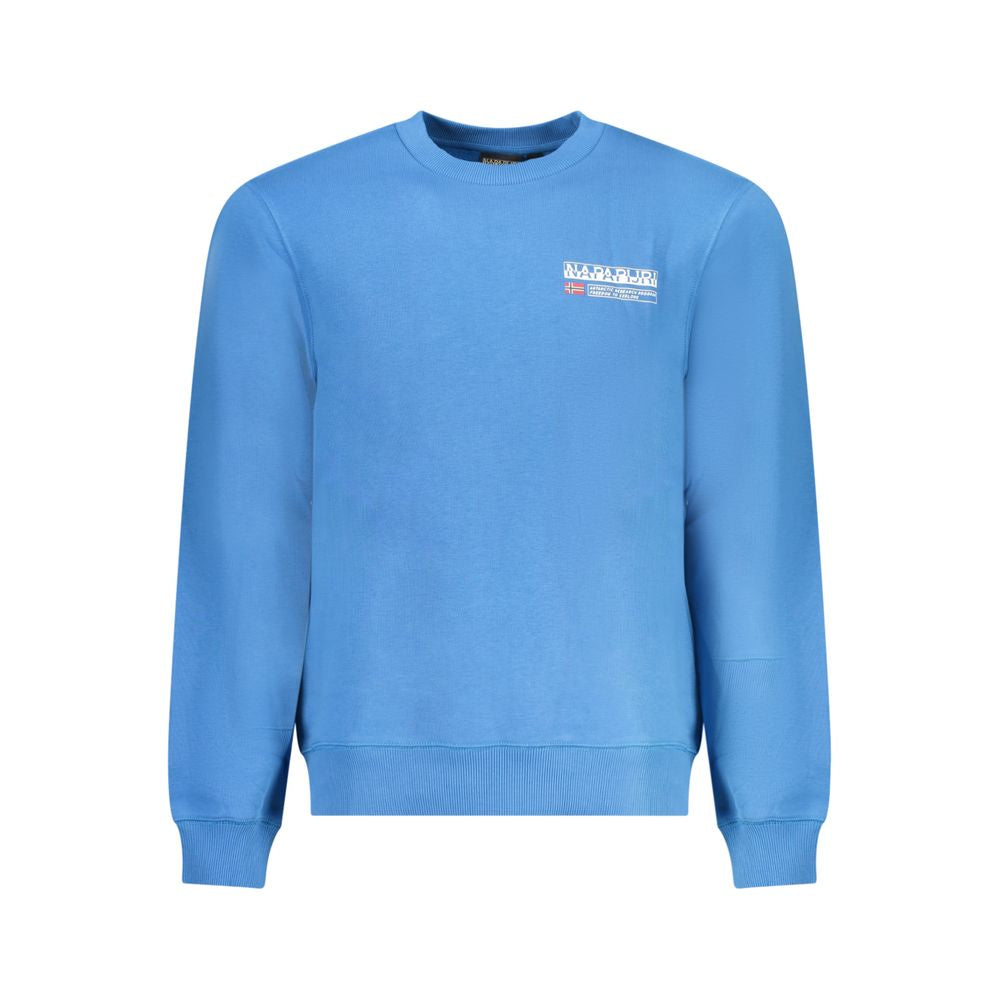 Blue Cotton Men Sweater