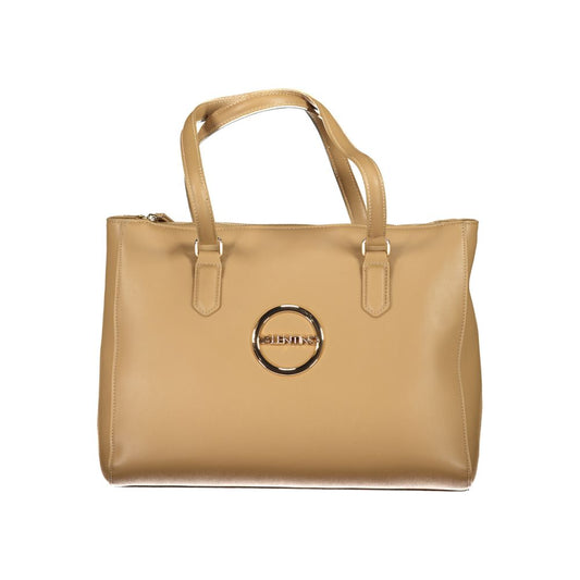 Beige Polyurethane Women's Bag