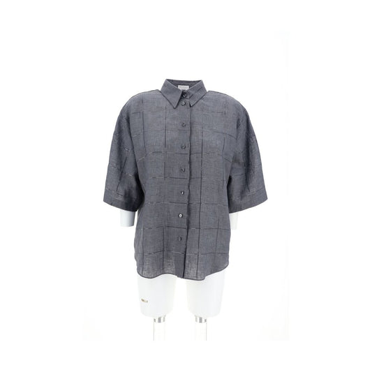 Gray Linen Shortsleeve Shirt