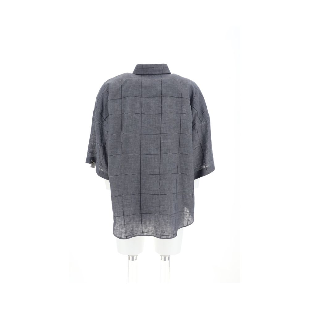 Gray Linen Shortsleeve Shirt