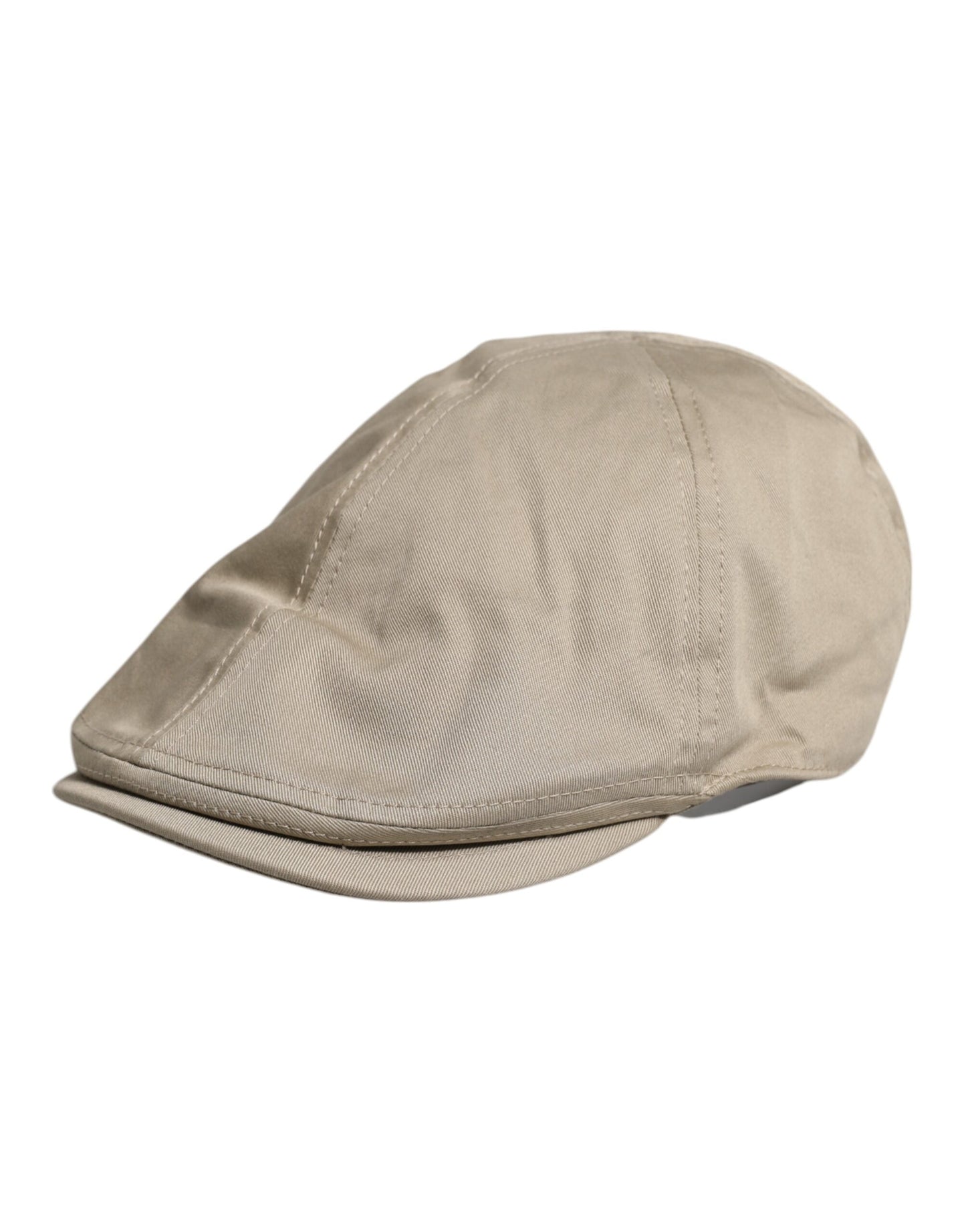 Beige Cotton Newsboy Capello Cabbie Hat