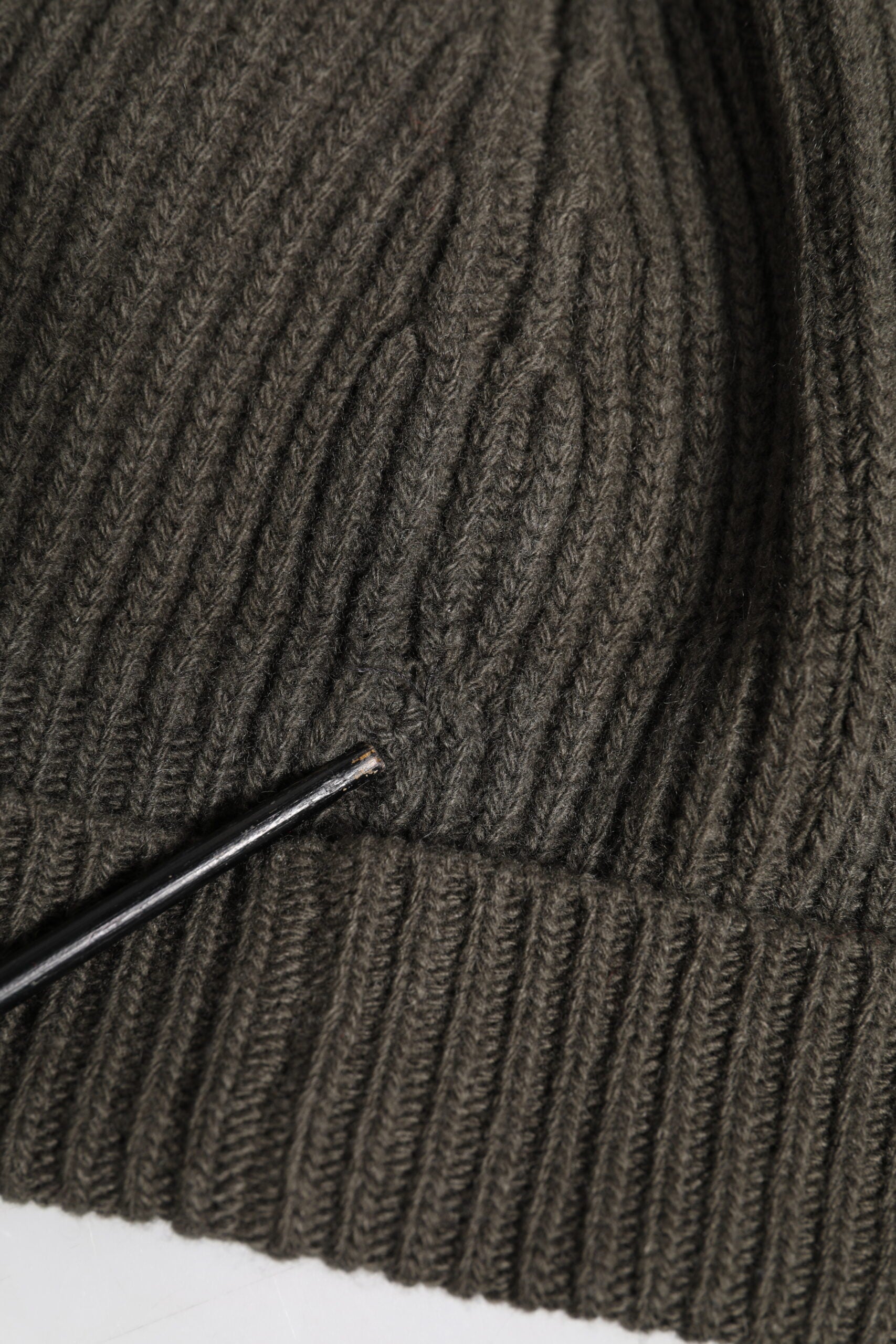 Green Wool DG Plaque Knitted Winter Beanie Hat