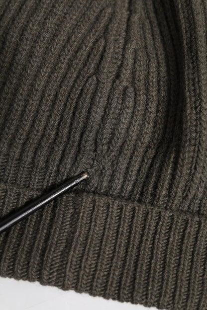 Green Wool DG Plaque Knitted Winter Beanie Hat