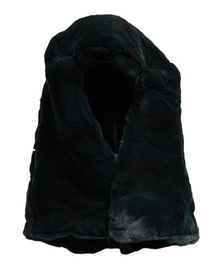 Black Weasel Fur Womens Beanie Hat