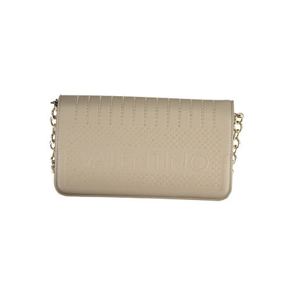 Beige Polyurethane Women Bag