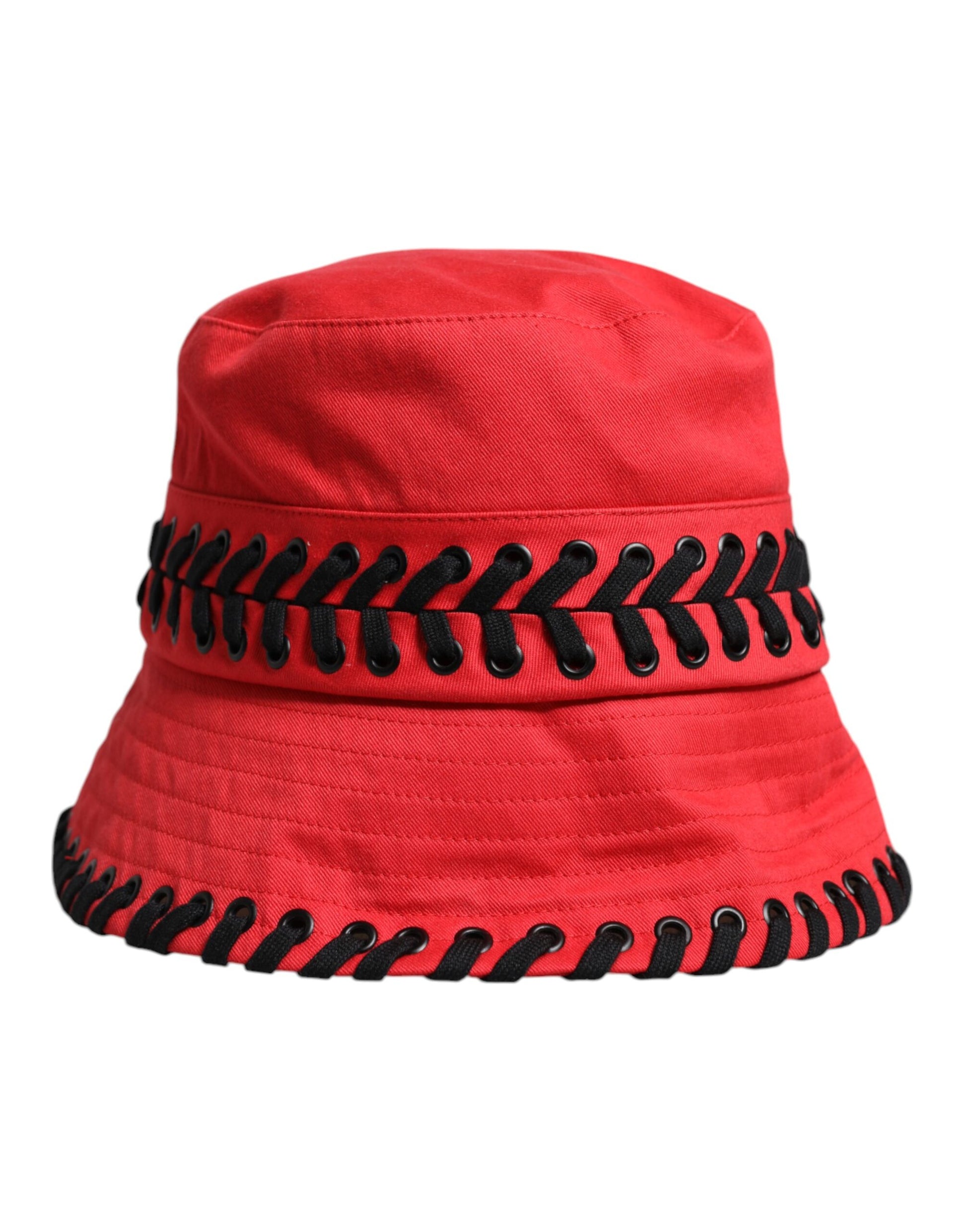 Red Lace Polyester Wide Brim Bucket Hat