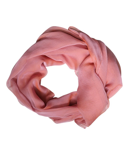 Pink Silk Rectangle Women Wrap Shawl Scarf