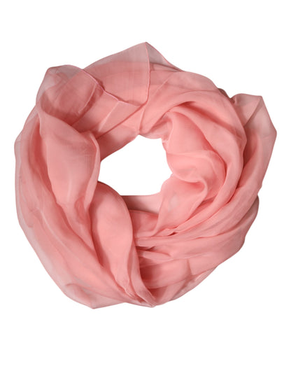 Pink Silk Rectangle Women Wrap Shawl Scarf