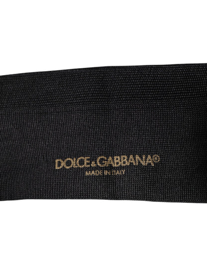 Black Cotton DG Logo Mid Calf Men Socks