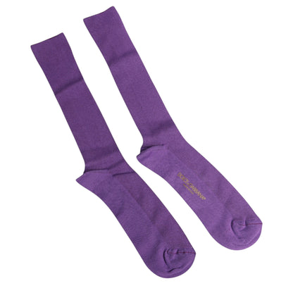 Purple Cotton Logo Over The Calf Socks