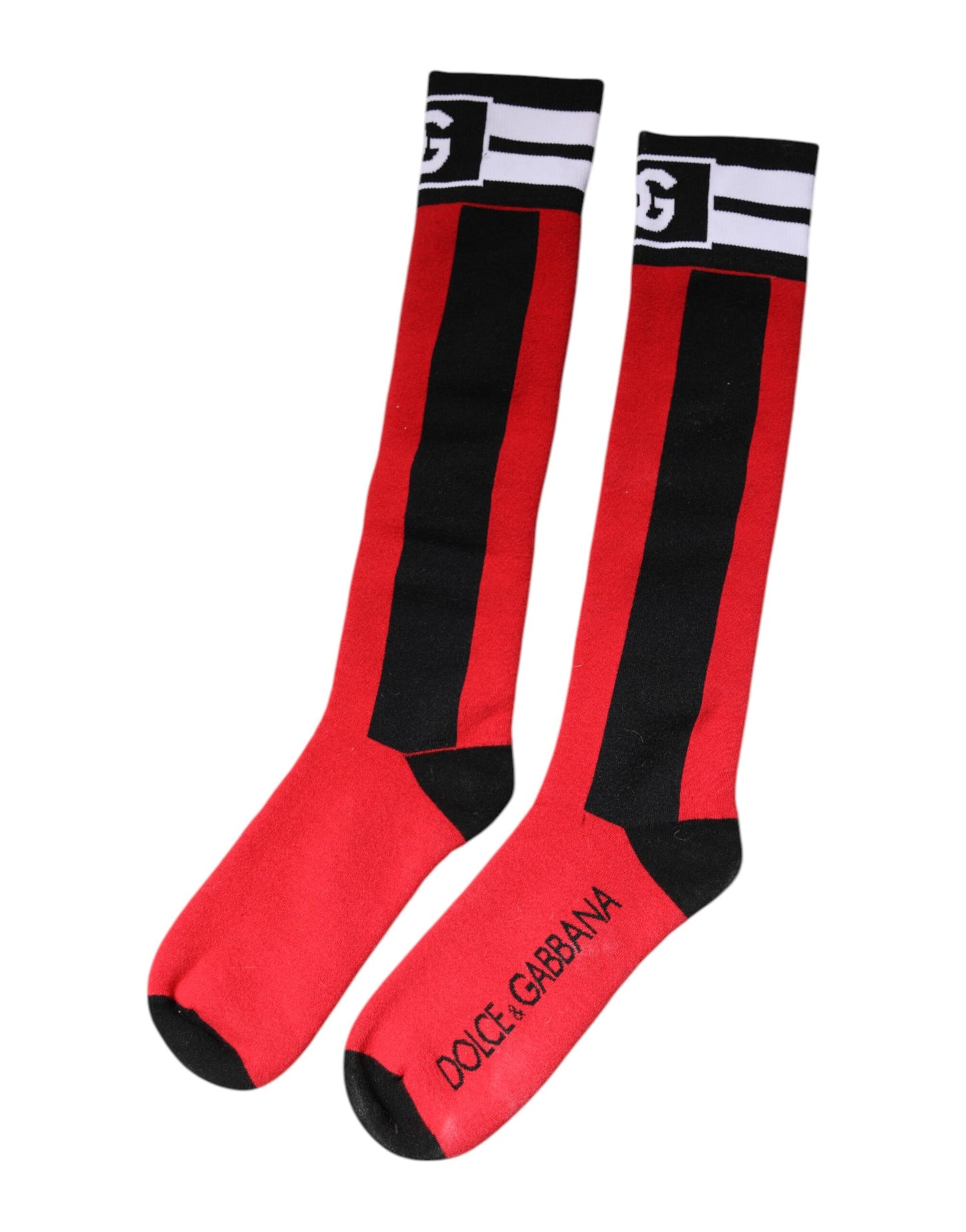 Red Cotton Stretch Printed Socks