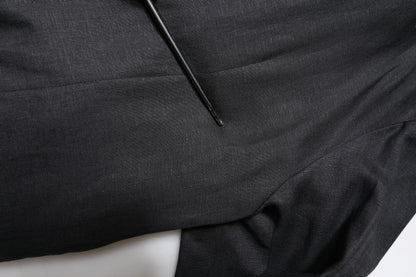 Black Linen Single Breasted Men Coat Blazer