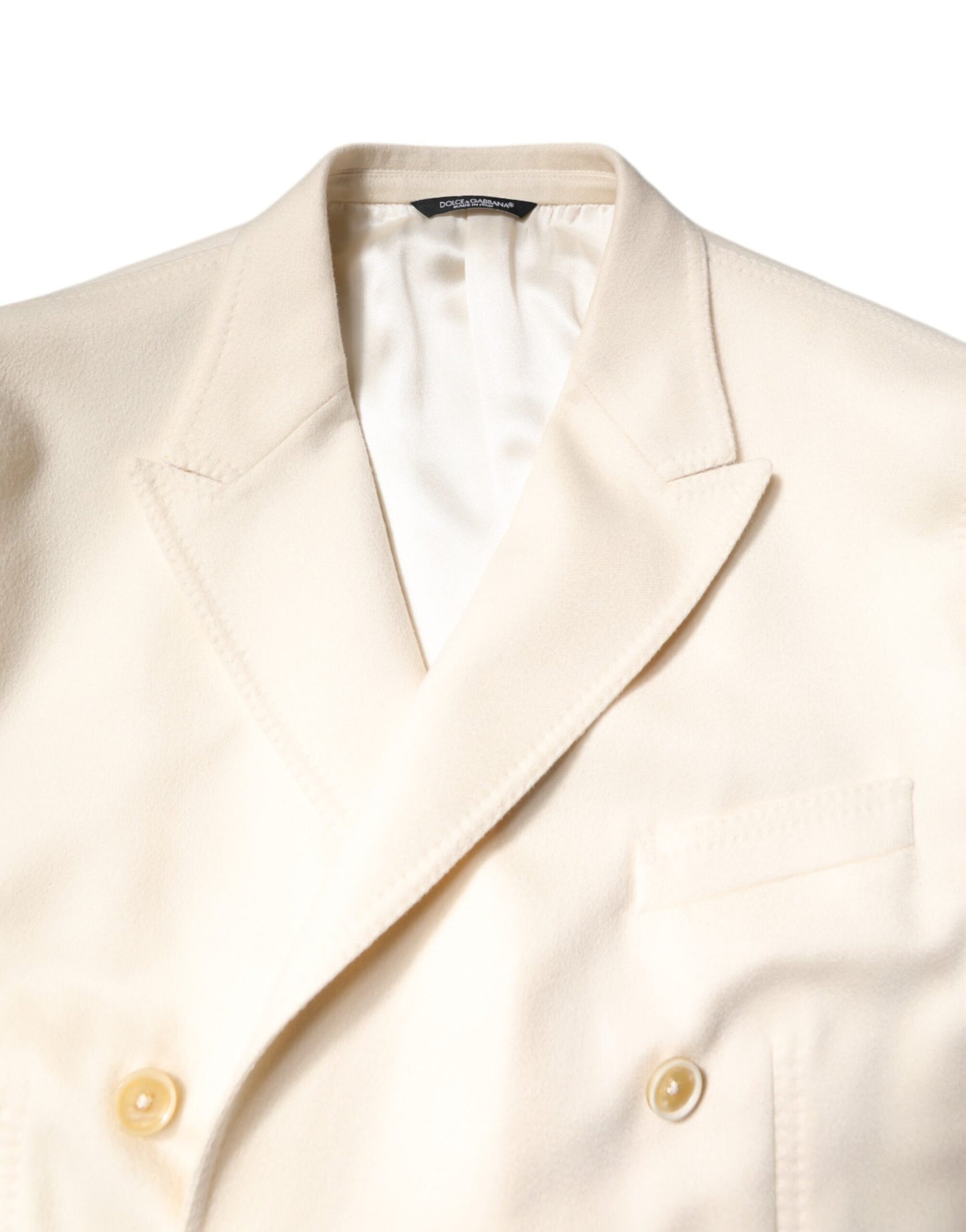 Beige Cashmere Double Breasted Coat Blazer