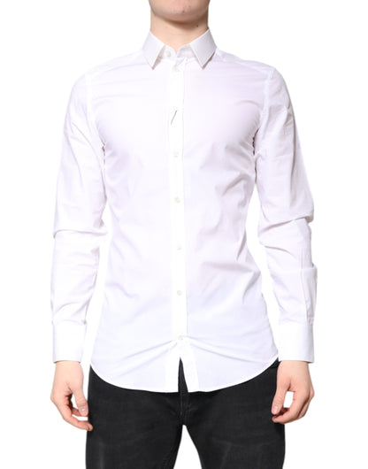 White Cotton GOLD Dress Formal Collared Shirt