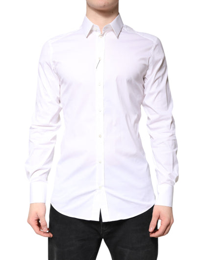 White Cotton GOLD Dress Formal Collared Shirt