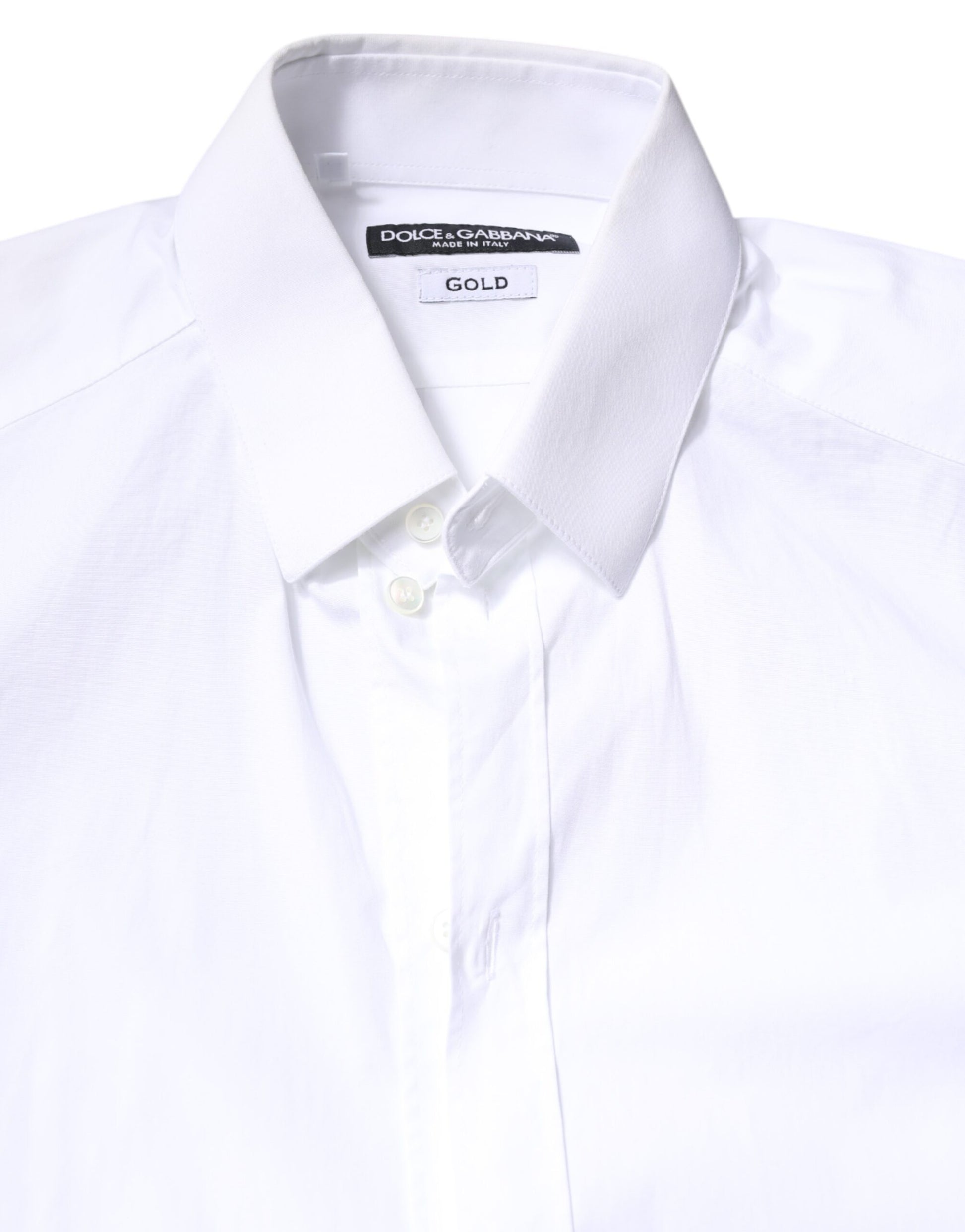 White Cotton GOLD Dress Formal Collared Shirt