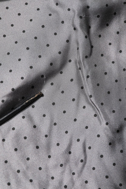 Gray Polka Dot Silk Long Sleeve Shirt