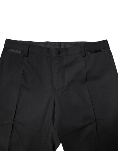 Black Wool Single Breasted 2 Piece Suit