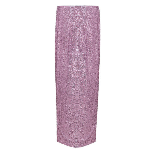Pink Polyester Long Skirt