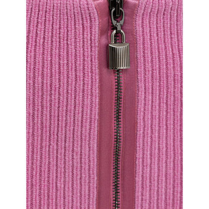 Pink Wool Midi Skirt