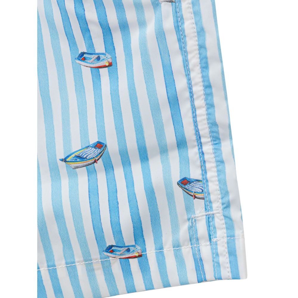 Blue Polyester Swim Shorts