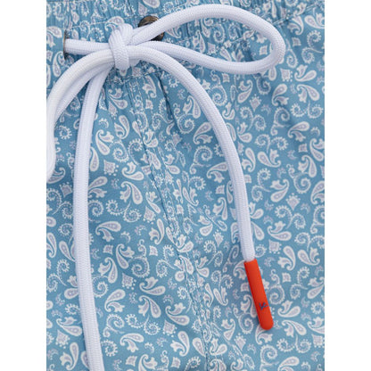 Blue Polyester Swim Shorts