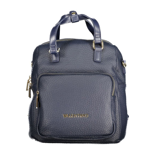 Blue Polyurethane Women's Backpack
