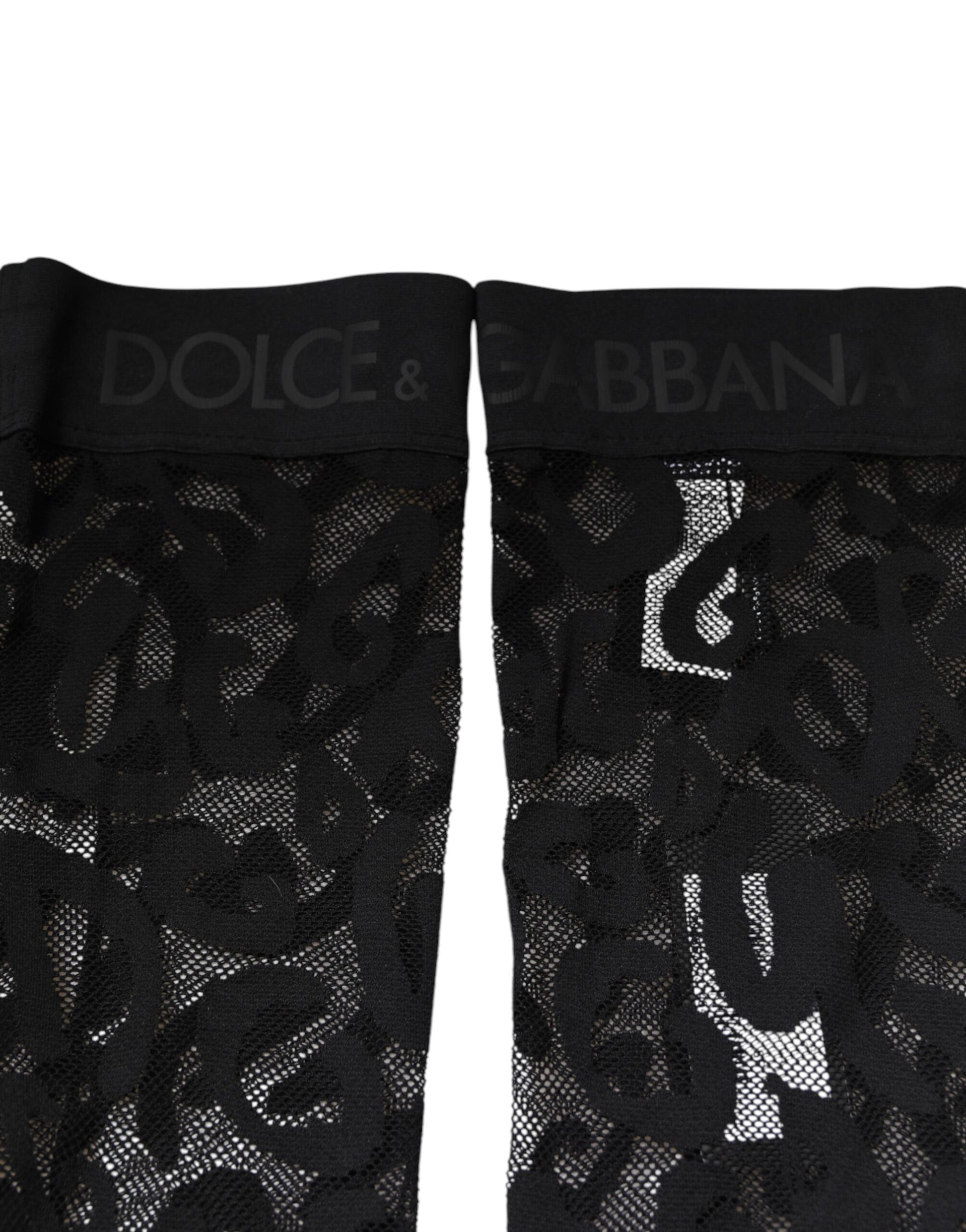 Black Floral Lace Cotton Stretch Stockings Socks