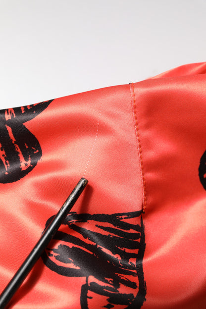 Orange DG Heart Full Zip Men Bomber Jacket