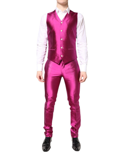 Pink SICILIA Double Breasted 3 Piece Suit