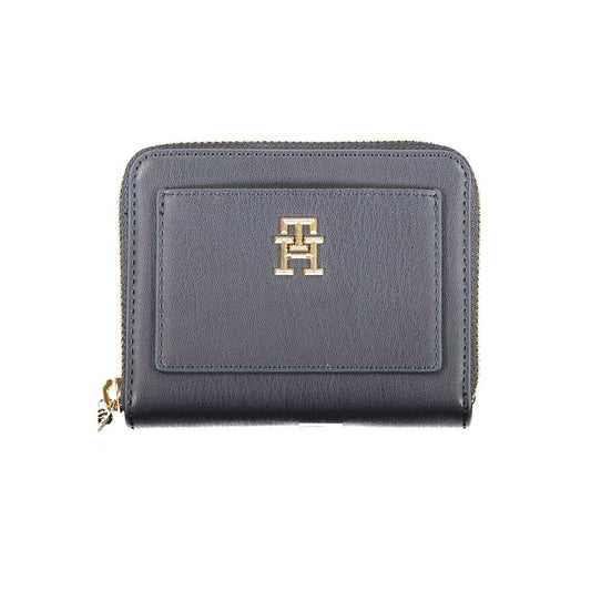 Blue Polyurethane Women Wallet
