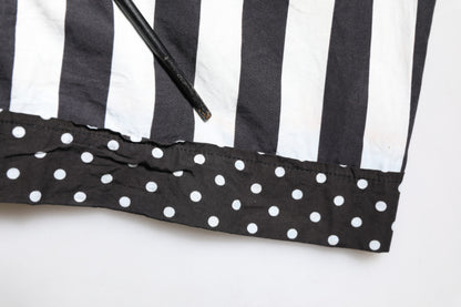 Black White Stripe Button Down Casual Shirt