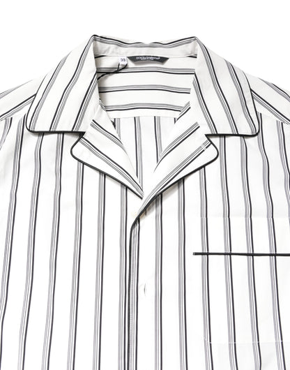 White Stripes Lounge Pajama Sleepwear Shirt