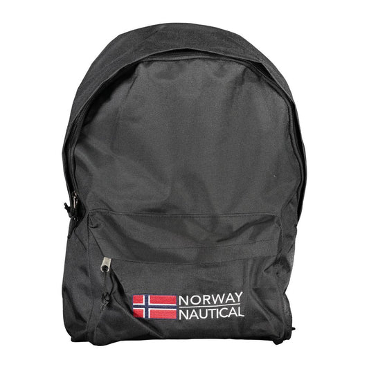 Black Polyester Men Backpack