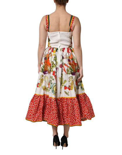 White Vegetables Sleeveless A-line Dress