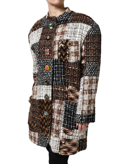 Multicolor Patchwork Button Down Jacket