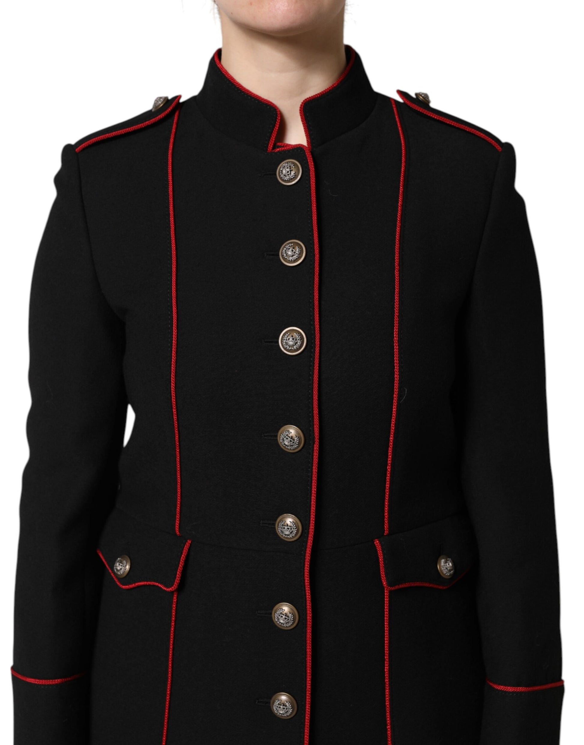 Black Wool Single Breasted Trench Coat Jacket