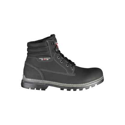 Black Polyester Men Boot