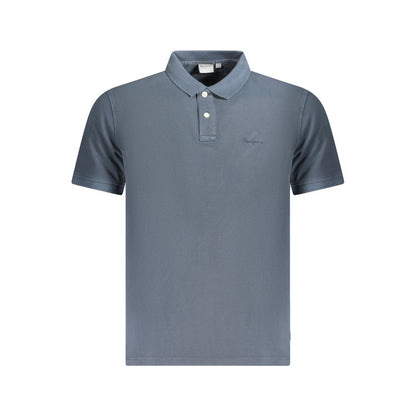 Blue Cotton Men's Polo Shirt
