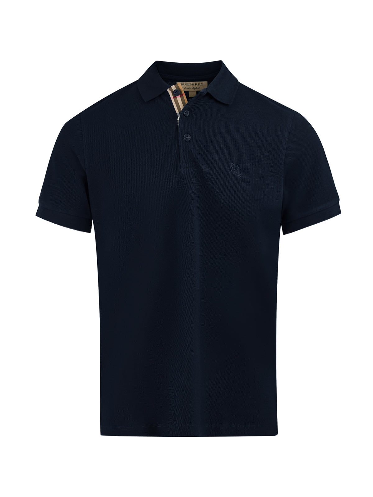 Navy Blue Cotton Collared Polo Shirt